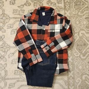 Jacket and denim joggers set